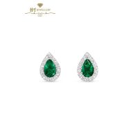 House Of Meraki Florence Studs - Yellow Gold Pear Cut Emerald & Diamond Earrings - 2.11ct