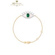 House Of Meraki Surya Bracelet - Yellow Gold Zambian Emeralds and Diamond - 1.47ct