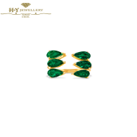 House Of Meraki Sage Yellow Gold Natural Zambian Emeralds Handcrafted Ring - 2.07ct