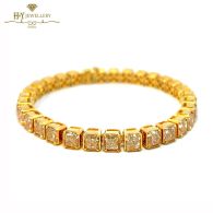 Yellow Gold Radiant Cut Diamond Tennis Bracelet - 27.80ct