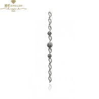 White Gold Brilliant Cut Diamond Trilogy Design Bracelet -1.23 ct