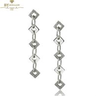 White Gold Brilliant Cut Diamond Drop Earrings - 0.38 ct