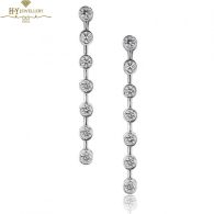 White Gold Classic Round Cut Diamond Drop Earrings - 0.62ct