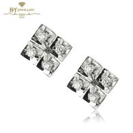 White Gold Brilliant Cut Diamond Earrings - 1.49ct