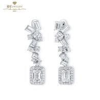 White Gold Mix Cut Diamond Earrings - 5.74ct