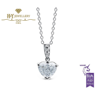 White Gold Heart Cut & Brilliant Cut Diamond Necklace - 2.07 ct