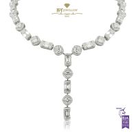 White Gold Mixed Cut Diamond Necklace - 24.09ct