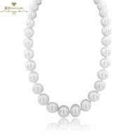 White Gold Pearl &  Diamond Necklace - 0.18ct 