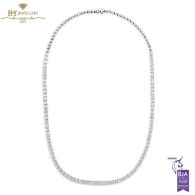 White Gold Brilliant Cut Diamond Tennis Necklace - 8.43 ct