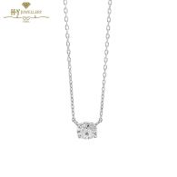 White Gold Oval Cut Diamond Necklace - 0.50ct