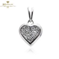 White Gold Brilliant Cut Diamond Heart Shape Pendant - 1.10 ct