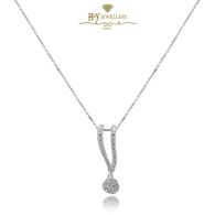 White Gold Brilliant Cut Diamond Sweeping Pendant - 0.54 ct