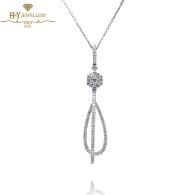 White Gold Brilliant Cut Diamond Geometric Shape Pendant - 0.59 ct