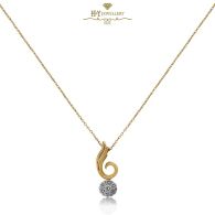 Rose Gold Brilliant Cut Diamond Swirl Pendant - 0.26ct