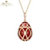 Fabergé Heritage Palais Rose Gold Diamond & Red Guilloché Enamel Egg Pendant