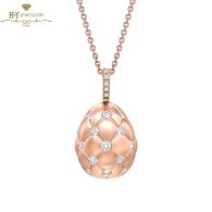 Fabergé Treillage Brushed Rose Gold & Diamond Set Egg Pendant