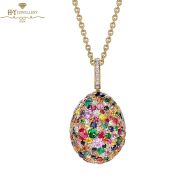 Fabergé Emotion Yellow Gold Multicoloured Gemstone Egg Pendant