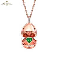 Fabergé Essence Rose Gold Emerald Heart Surprise Locket