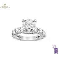 White Gold Cushion Cut & Brilliant Cut Diamond Ring - 5.83ct