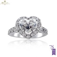 White Gold Heart Cut & Brilliant Cut Diamond Engagement Ring - 2.04ct