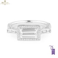 White Gold Baguette Cut & Brilliant Cut Diamond Ring - 1.76ct