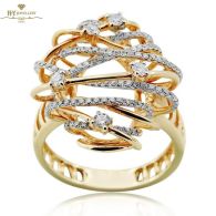 Rose Gold Brilliant Cut Diamond Spiral Design Ring - 0.54ct