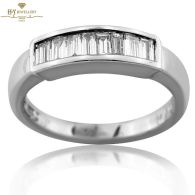 White Gold Baguette Cut Diamond  Ring - 0.48 ct