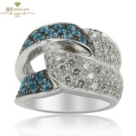 White Gold Brilliant Cut Topaz & Brilliant Cut Diamond Ring - 1.36 ct