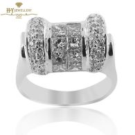 White Gold Princess & Brilliant Cut Diamond Ring - 2.31 ct