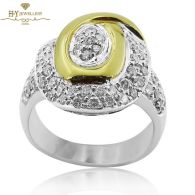 White & Yellow Gold Brilliant Cut Diamond Ring - 1.10ct