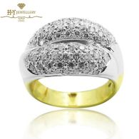 White & Yellow Gold Brilliant Cut Diamond Ring - 1.50ct