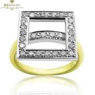 Yellow & White Gold Brilliant Cut Diamond Ring - 0.70 ct