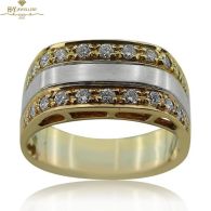 Yellow & White Gold Brilliant Cut Diamond Ring - 0.33 ct