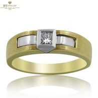 Yellow & White Gold Princess Cut Diamond Ring - 0.25 ct