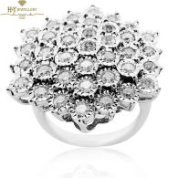 White Gold Brilliant Cut Diamond Flower Shape Ring - 2.00ct