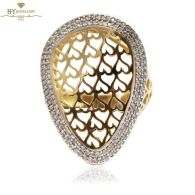 Yellow Gold Brilliant Cut Diamond Heart Shape Ring - 0.80ct