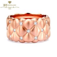  Fabergé Treillage Brushed Rose Gold & Diamond Set Grande Ring