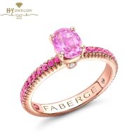 Fabergé Colours of Love Rose Gold Pink Sapphire Fluted Ring with Pink Sapphire Shoulders