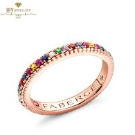 Fabergé Colours of Love Rose Gold Multicolored Gemstones Fluted Eternity Ring