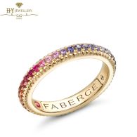 Fabergé Colours of Love Yellow Gold Rainbow Multicoloured Gemstone Fluted Eternity Ring  