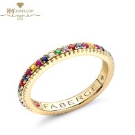 Fabergé Colours of Love Yellow Gold Multicoloured Gemstone Fluted Eternity Ring