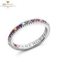 Fabergé Colours of Love White Gold Multicoloured Gemstone Set Fluted Ring