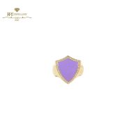 Armour Enamel Pinkie Ring Yellow Gold (Lilac) -0.12ct