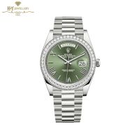Rolex Day-Date Olive Green Dial White Gold  - ref 228349RBR