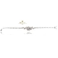 White Gold Brilliant Cut Diamond Leaf Bracelet - 1.53ct