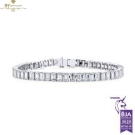 White Gold Baguette Cut Diamond Tennis Bracelet -10.27ct 