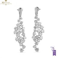 White Gold Brilliant Cut Diamond Earrings - 10.38ct