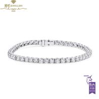 White Gold Brilliant Cut Diamond Tennis Bracelet - 7.61ct