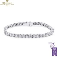 White Gold Brilliant Cut Diamond Tennis Bracelet - 8.90 ct