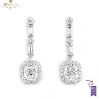 White Gold Mix Cut Diamond Earrings - 2.72 ct